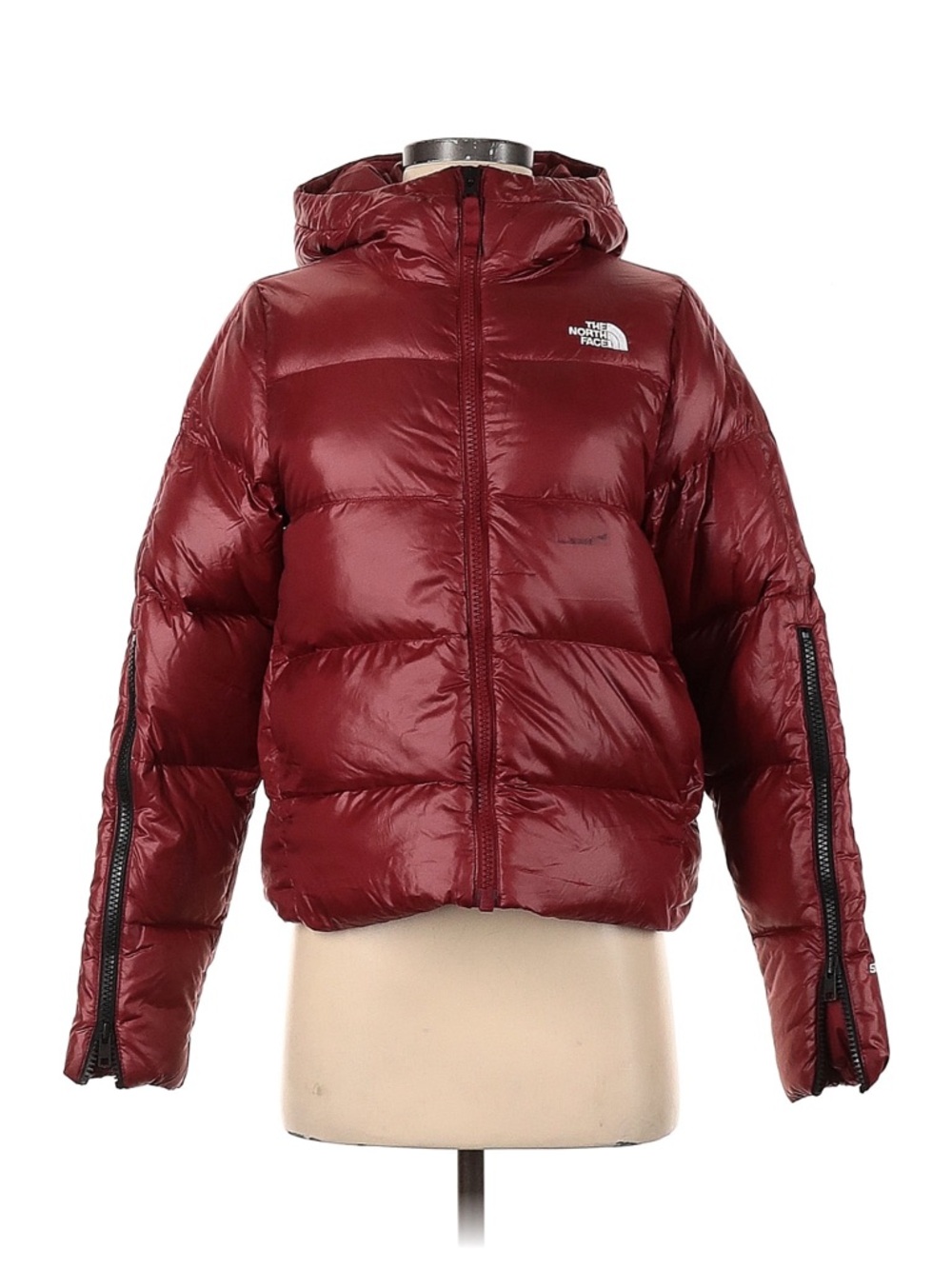 The North Face Women's Jacket - Deep Red with Black Logo